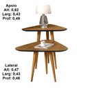Ver imagem 3 de Mesa Lateral e Apoio 3 Pontas Pés Palito Cor Freijó / Preto