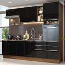 Ver imagem 1 de Armário De Cozinha Completa 260cm Rustic/preto Lux Madesa