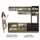 Ver imagem 5 de Armário De Cozinha Completa 260cm Rustic/preto Lux Madesa