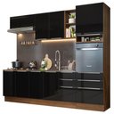 Ver mais imagens de Armário De Cozinha Completa 260cm Rustic/preto Lux Madesa