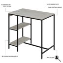 Ver imagem 3 de Mesa Bistrô 100x60x92cm C-02banquetas Tub Tucjbi1060.2b Snow Est.preta Snow - Est.preta