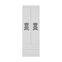 Ver imagem 7 de Guarda-roupa Infantil 62cm 2 Portas com Vidro e 2 Gavetas Teddy Multimóveis Mp4486 Branco Branco