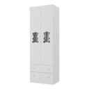 Ver imagem 2 de Guarda-roupa Infantil 62cm 2 Portas com Vidro e 2 Gavetas Teddy Multimóveis Mp4486 Branco Branco