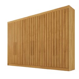 Guarda Roupa 6 Portas Ripadas Potente com Espelho 100% Mdf Peroba - Móveis Europa - 2