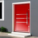 Ver imagem 2 de Porta Pivotante Alumínio Lambril Evolution c/Pux.D.Elite Vermelho 216x150 Brimak