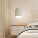 Ver imagem 2 de Kit/3 Lustre Pendente Cilíndrico Md-4012 Cúpula em Tecido 18x25cm Rustico Bege - Bivolt