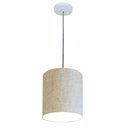 Ver imagem 3 de Kit/3 Lustre Pendente Cilíndrico Md-4012 Cúpula em Tecido 18x25cm Rustico Bege - Bivolt