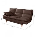 Ver mais imagens de Sofá Cama Vancouver 3 Lugares Império Reclinável Casal Pés Madeira com Banqueta Suede Marrom 379