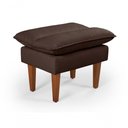 Ver imagem 4 de Sofá Cama Vancouver 3 Lugares Império Reclinável Casal Pés Madeira com Banqueta Suede Marrom 379