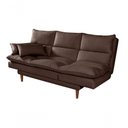 Ver imagem 2 de Sofá Cama Vancouver 3 Lugares Império Reclinável Casal Pés Madeira com Banqueta Suede Marrom 379