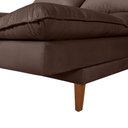 Ver imagem 3 de Sofá Cama Vancouver 3 Lugares Império Reclinável Casal Pés Madeira com Banqueta Suede Marrom 379