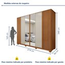 Ver imagem 4 de Guarda Roupa  Ollie 6 Portas 6 Gavetas 6 Prateleiras 100% MDF com Espelho e com Pés