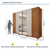 Guarda Roupa  Ollie 6 Portas 6 Gavetas 6 Prateleiras 100% MDF com Espelho e com Pés - 4