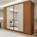 Ver imagem 2 de Guarda Roupa  Ollie 6 Portas 6 Gavetas 6 Prateleiras 100% MDF com Espelho e com Pés