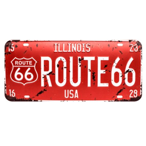 Placa de Carro Decor em Madeira State Route - Illinois - USA