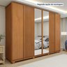 Guarda Roupa  Ollie 6 Portas 6 Gavetas 6 Prateleiras 100% MDF com Espelho e com Pés  - 9