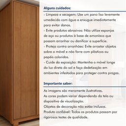 Guarda Roupa  Ollie 6 Portas 6 Gavetas 6 Prateleiras 100% MDF com Espelho e com Pés  - 7