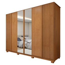 Guarda Roupa  Ollie 6 Portas 6 Gavetas 6 Prateleiras 100% MDF com Espelho e com Pés  - 3