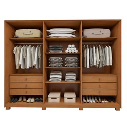 Guarda Roupa  Ollie 6 Portas 6 Gavetas 6 Prateleiras 100% MDF com Espelho e com Pés  - 6