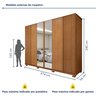 Guarda Roupa  Ollie 6 Portas 6 Gavetas 6 Prateleiras 100% MDF com Espelho e com Pés  - 4