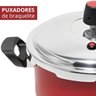 Panela de Pressão 3 Litros Antiaderente Fechamento Externo + Descanso de Panela Redondo Madeira 14,5 - 5