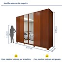 Ver imagem 4 de Guarda Roupa  Ollie 6 Portas 6 Gavetas 6 Prateleiras 100% MDF com Espelho e com Pés 