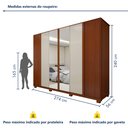 Ver imagem 4 de Guarda Roupa  Ollie 6 Portas 6 Gavetas 6 Prateleiras 100% MDF com Espelho e com Pés
