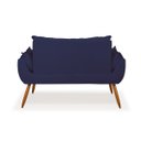 Ver imagem 3 de Sofá Opala Namoradeira para Sala – Balaqui Decor Cor:Azul Marinho