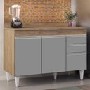 Ver imagem 1 de Balcão Gabinete para pia com Tampo 120cm Michigan Cast/Cinza - Lumil Lumil Móveis