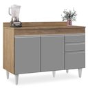 Ver imagem 3 de Balcão Gabinete para pia com Tampo 120cm Michigan Cast/Cinza - Lumil Lumil Móveis