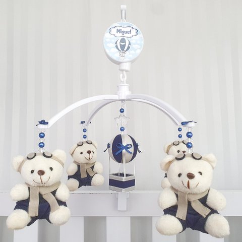 Mobile para Berço Musical Giratório Baloeiro Marinho