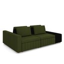 Ver imagem 2 de Sofá Ilha com Encosto e Almofadas Móveis Olimpo 265cm Modulado Linho/pu Verde/preto G45 - Gran Belo