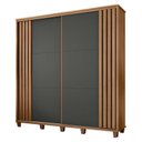 Ver imagem 1 de Guarda Roupa Casal 228cm Portas de Correr Monte Carlo RV Móveis Cinamomo Riapado/Grafite