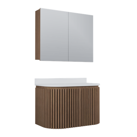 Conjunto Gabinete para Banheiro Suspenso Emma 80cm