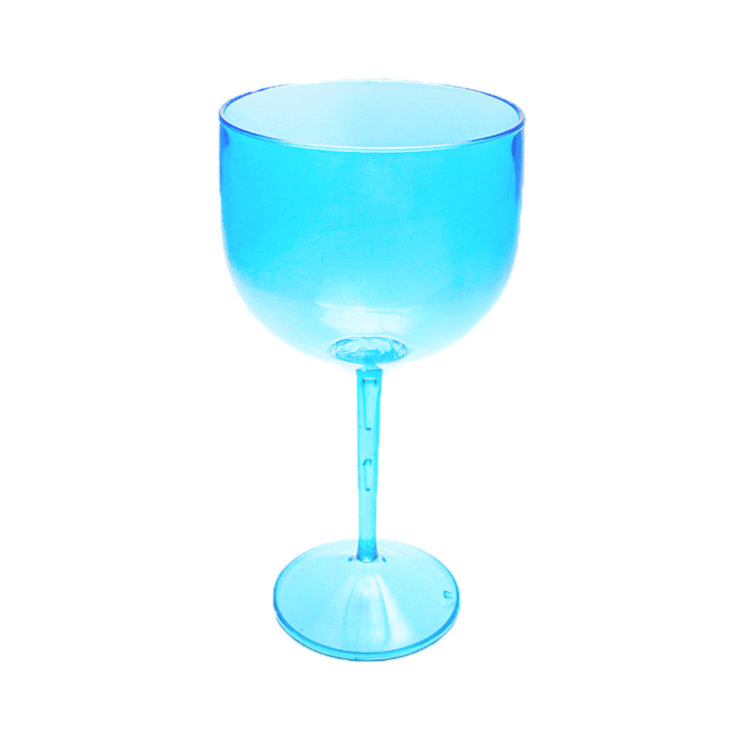 6 Taças De Gin Acrílico Colorido 550 ML:Azul-bebê