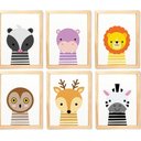 Ver imagem 1 de Quadro Infantil Safari 6 Un A4 Vidro e Pendurador