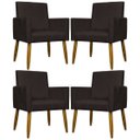 Ver imagem 1 de Kit 4 Poltronas Decorativas Mari Suede Pé Palito 30cm Castanho