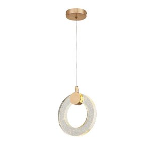 Pendente de Cristal 15cm Dourado 3000k- Sindora Dcd02139