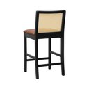 Ver imagem 3 de Banqueta Média Pérola Madeira Maciça com Telinha c/ 62cm Altura - Preto Assento Estofado Corano Marr