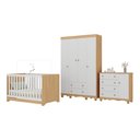 Ver imagem 2 de Quarto de Bebê Completo com Berço Americano 3 em 1 Dengo Multimóveis Mp4584 Madeirado/branco