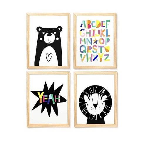 Kit Quadro Moderno Colours Decorativo Infantil Quarto Criança Bebê Enxoval Infantil