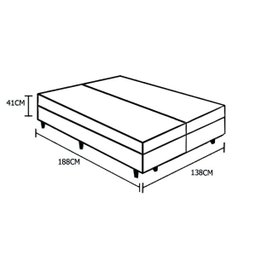 Base Box Baú Blindado Casal Bipartido Acolchoes Suede Cinza 41x138x188 - 4
