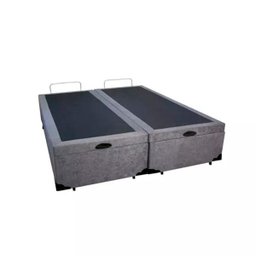 Base Box Baú Blindado Casal Bipartido Acolchoes Suede Cinza 41x138x188 - 3