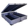 Base Box Baú Blindado Casal Bipartido Acolchoes Suede Cinza 41x138x188 - 1
