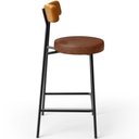 Ver imagem 6 de Kit 03 Banquetas Baixa Cozinha Sala Jantar Bancada Milão L02 Couríssimo Whisky Marrom - lyam decor L