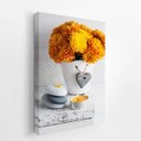 Ver imagem 2 de Quadro Crisântemo Laranja em Vaso de Flor Canvas 120x80cm