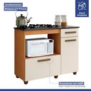 Ver imagem 4 de Kit Balcão Violeta Nature Off White Mais Fogão Cooktop Ultra Chama 5 Bocas Chamalux
