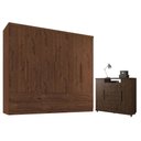 Ver imagem 1 de Guarda Roupa Casal Maximus 6 Portas com Cômoda Sapateira Versátil 4 Gavetas Jacarandá Fosco-