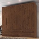 Ver imagem 4 de Guarda Roupa Casal Maximus 6 Portas com Cômoda Sapateira Versátil 4 Gavetas Jacarandá Fosco-