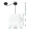Ver mais imagens de Lustre Sala de Jantar com Desvio Vivare Md-4398 Cúpula em Tecido 45cm Branco 127/220v